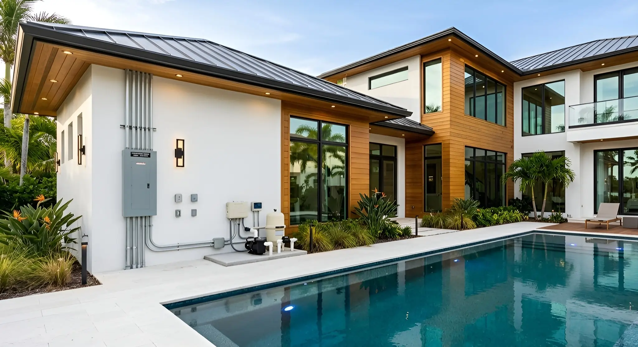 Residential electrical installation showing clean wiring, electrical panel, and code-compliant home electrical system